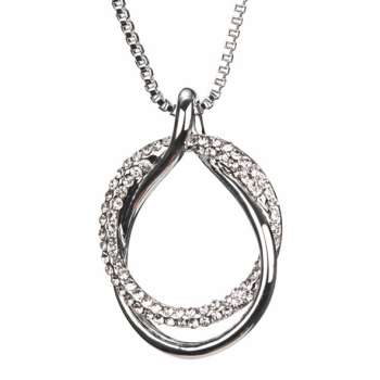 Newgrange Living Silver Diamante Loop Pendant