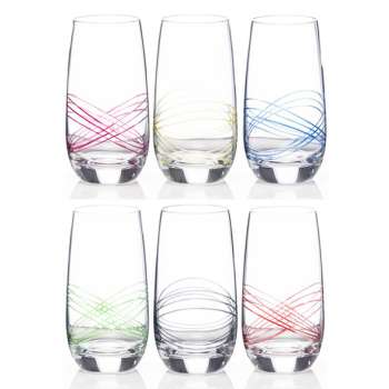 Newgrange Living Swirl Rainbow Hi Ball Set of 6