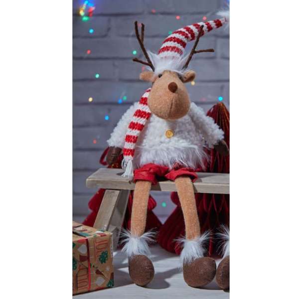 Langs Reindeer Shelf Sitter with White Fleece