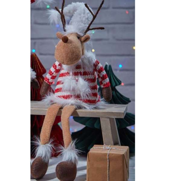 Langs Reindeer Shelf Sitter with Strippy Top