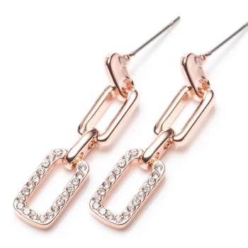 Newgrange Living Rose Gold Diamond Square Earrings