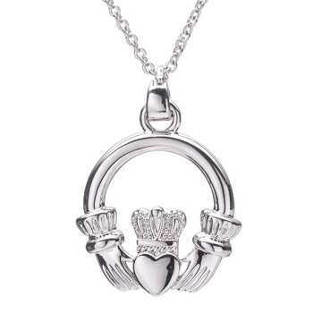 Newgrange Living Silver Claddagh Ring Pendant